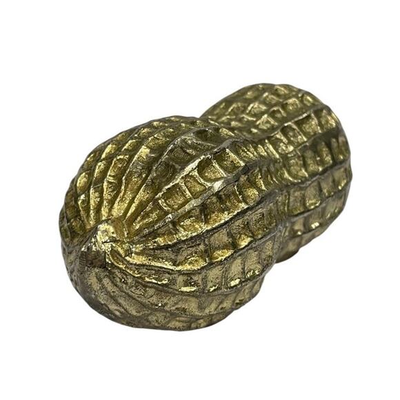 VTG Peanut Paperweight Textured Metal MCM Japan Leonard (?) Desk Accessory - Picture 2 of 7